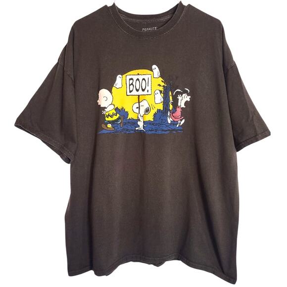 Peanuts Snoopy Men's Graphic Tee Halloween T-Shirt XXL Brown - Picture 1 of 4